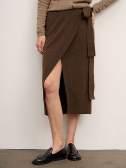 Юбка из пуха яка 07073 коричневая