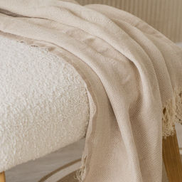 Плед хлопковый 140х200 бежевый