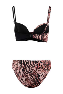 Leopar Desenli Balconette Kapl? Renk Bloklu Normal Bel Regular Bikini Tak?m? TBESS26BT00056