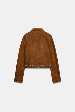 FAUX SUEDE STUDDED JACKET - Zara фото 2
