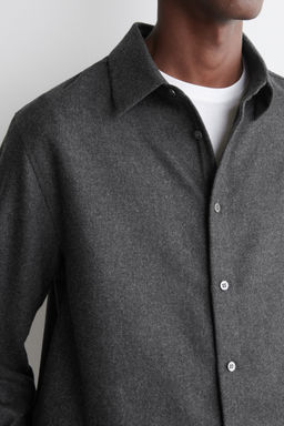 CAMISA DE FRANELA DE LANA RELAXED FIT - H&m фото 6