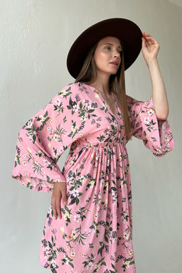 Платье женское FLOWER030/09/Розовый, зеленый