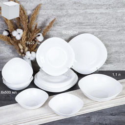 Столовый набор 19 предметов квадратный белый / SQ-19/8595659 (WHITE) /уп 2/ - Галеонтрейд фото 2