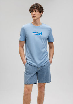 Mavi Logo Bask?l? Mavi Tisort