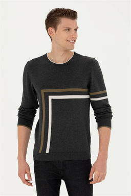 Мужской свитер антрацитового меланжа