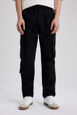 Прямые габардиновые брюки с карманами-карго и карманами Relax Fit - Defacto фото 5