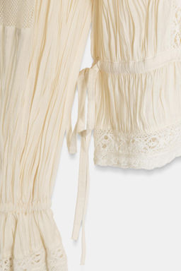 ZW COLLECTION ROMANTIC EMBROIDERED BLOUSE - Zara фото 9