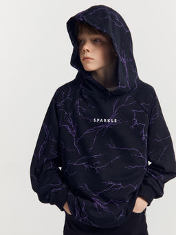 Анорак для мальчиков черный с принтом молнии - Mark formelle фото 8