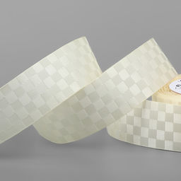 Цена за 2 шт. Лента декоративная Квадраты, 25 мм 9,1 0,5 м, цвет молочный