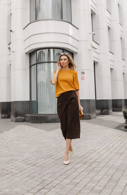 Брюки кюлоты шоколадный - Donna saggia фото 5