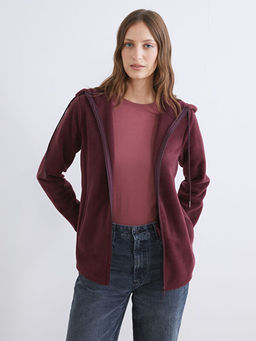 Kap??onlu Polar Kad?n Fermuarl? Sweatshirt