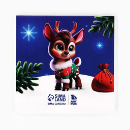 Подарочный набор новогодний, блокнот-раскраска и восковые мелки Новогодний енот