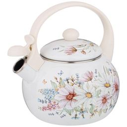 ЧАЙНИК AGNESS ЭМАЛИРОВАННЫЙ СО СВИСТКОМ, СЕРИЯ ДВОРЦОВЫЙ ПАРК2,2Л, ИНДУКЦИОННОЕ ДНО  фото 3