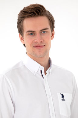 Erkek Beyaz Uzun Kollu G_mlek Sepette S_rpriz _ndirim - U.s. polo assn фото 2