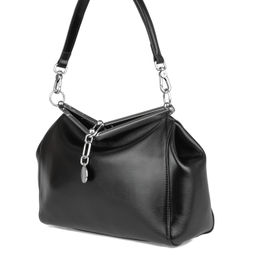 2980 black, Женская кожаная сумка с фермуаром, Barcelo Biagi