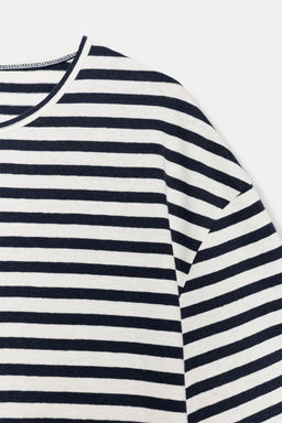 CAMISETA MANGA CORTA RAYAS / Crudo / Marino - Zara фото 6