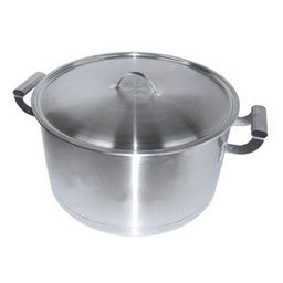 Кастрюля из нержавеющей стали 35л, д40см, металлическая крышка, сварная конструкция корпуса (Россия)