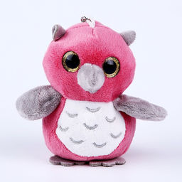 Мягкая игрушка Сова с серым клювиком, на брелоке, 10 см, цвета МИКС - Simaland фото 5