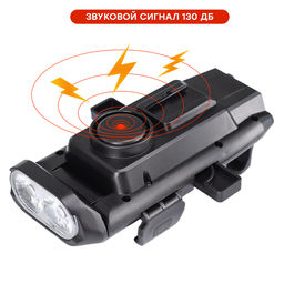 Фонарь передний COMIRON TOPHOLD ABS IPX5 2*T6 LED 500lm 3000mAh USB индикатор заряда POWER BANK 3 режима сигнал 130Дб крепление смартфона /уп 10/60/ - Галеонтрейд фото 9