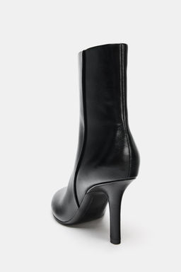 LEATHER HIGH-HEEL ANKLE BOOTS - Zara фото 6