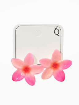 Цена за 3 шт. Серьги пластик «Цветок Лилии», розовые