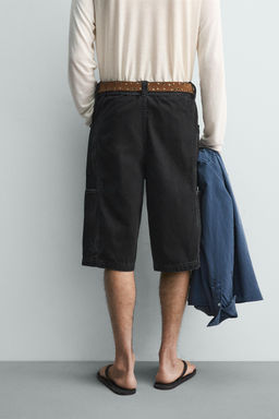 BERMUDA BAGGY FIT CINTUR?N / Negro