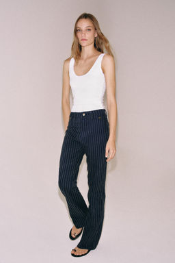 JEANS ZW COLLECTION FLARE TIRO ALTO RAYAS / Azul
