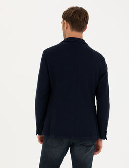 Lacivert %100 Pamuk Extra Slim Fit Spor Ceket