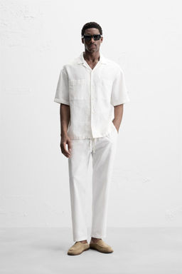 COTTON-LINEN RELAXED FIT TROUSERS
