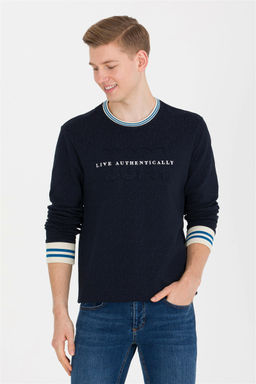 Мужская темно-синяя толстовка с круглым вырезом - U.s. polo assn фото 9