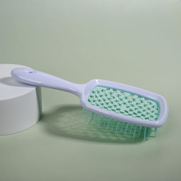 Расчёска массажная, широкая, вентилируемая, 8.5×20.5 см, белая, бирюзовая