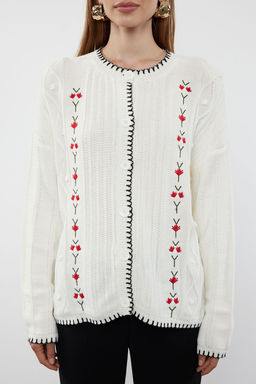 TRENDYOLMILLA Ekru Nak?s Detayl? Triko H?rka TWOAW25HI00026  фото 3