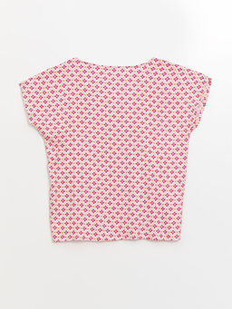 V Yaka Desenli Kad?n Pijama ?st?