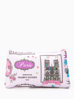 Цена за 2 шт. Косметичка-пенал на молнии, плоская, с рисунком Нотр-Дам, розовая - Simaland фото 2