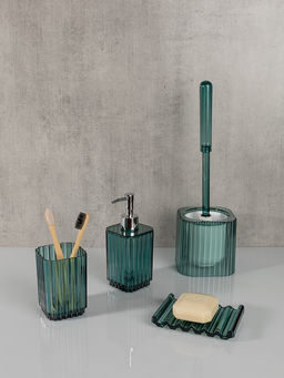 Стакан для зубных щёток 7,3x7,3x10,5 см зелёный акриловый пластик - Denastia фото 3