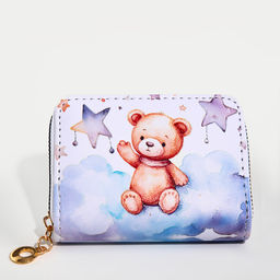 Кошелёк на молнии Выбражулька «Мишка», детский, маленький, белый