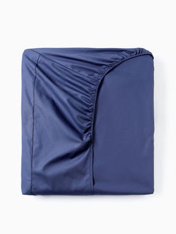 Простыня на резинке Этель 160*200*25 см, цв.синий, 100% хлопок, перкаль,114 г/м?  фото 8