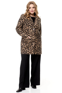 Пальто БелЭльСтиль 841 клетка серая  фото 84