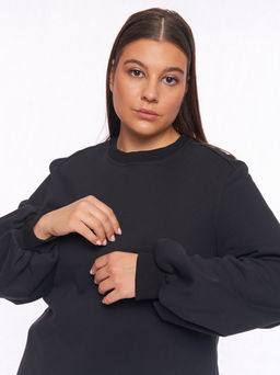 Джемпер с объемными рукавами буфами LN01561BLK01 - Артесса фото 3