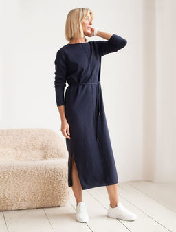 Платье тонкой вязки из хлопка и вискозы