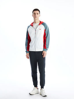 Kap??onlu Uzun Kollu Erkek Fermuarl? Sweatshirt