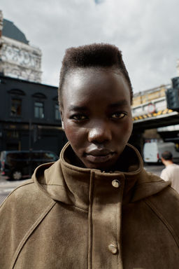 HOODED FAUX SUEDE JACKET - Zara фото 6