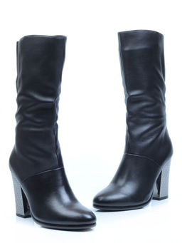 04-YF189-010M BLACK Полусапоги зимние женские (натуральная кожа, натуральный мех (еврозима))