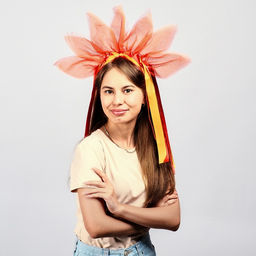 Карнавальный ободок «Лучистое солнце», красно-оранжевый