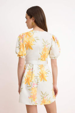 Cok Renkli Cicekli K?sa / Mini Dokuma Elbise TWOSS26EL00858 - Trendyolmilla фото 4