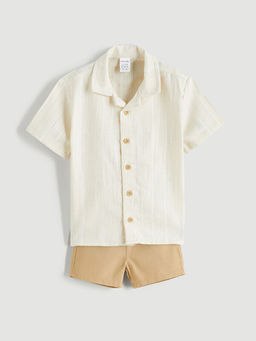 Resort Yaka Erkek Bebek G?mlek ve ?ort 2li