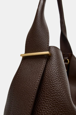 LEATHER MAXI BUCKET BAG - Zara фото 10