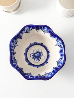 Салатник фарфоровый «Гордеевский Новый», 0.8 л, 10×17 см, гжель