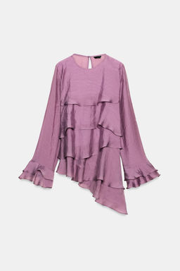 ASYMMETRIC RUFFLED TOP - Zara фото 14