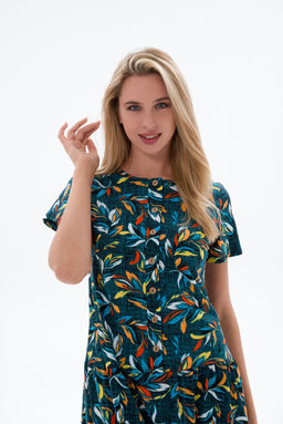 Платье женское из кулирки Кармелита веточка бирюза - Амадэль фото 14